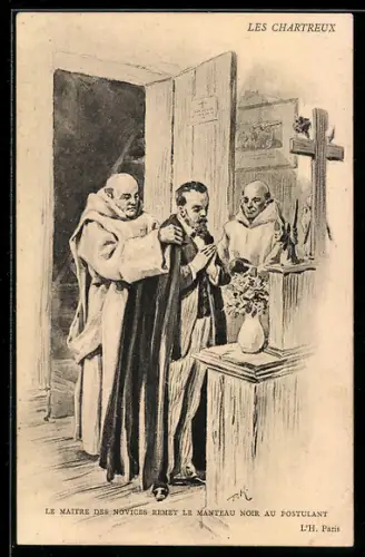 AK Le Maitre des Novices Remet le Manteau Noir au Postulant, Les Chartreux
