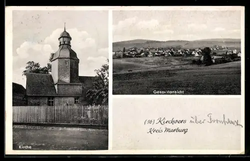 AK Kirchvers /Marburg, Kirche, Gesamtansicht