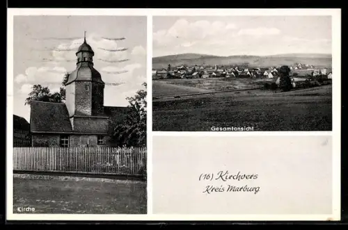 AK Kirchvers /Marburg, Kirche, Gesamtansicht