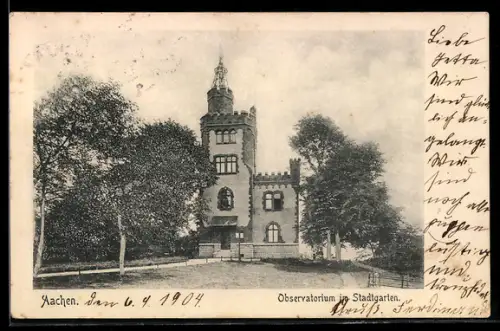 AK Aachen, Observatorium im Stadtgarten