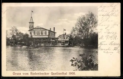 AK Hamburg-Bergstedt, Rodenbeck, Gasthaus im Rodenbecker Quellenthal 1900