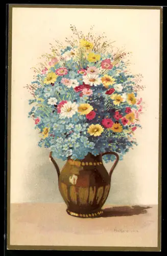 Künstler-AK Meissner & Buch (M&B) Nr. 2136: Vase mit Blumen