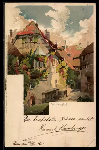 AK Partie am Hof der Wartburg
