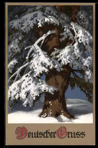 Künstler-AK Meissner & Buch (M&B) Nr. 2305: Baum in winterlicher Landschaft