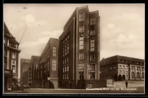 AK Essen / Ruhr, Börsenhaus, Blick von der Bachstrasse