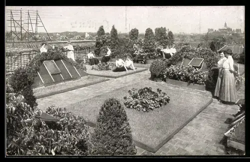 AK Berlin, Kaufhaus A. Wertheim, Leipziger Strasse, Dachgarten