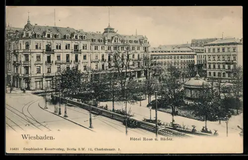 AK Wiesbaden, Hotel Rose und Bäder