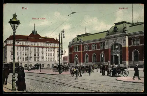 AK Kiel, Bahnhof und Hansa-Hotel