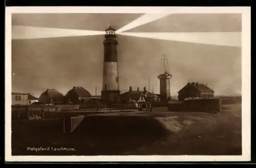 AK Helgoland, Leuchtturm mit Häusern
