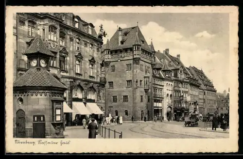AK Nürnberg, Nassauer Haus mit Strassenpartie, 