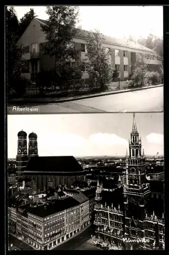 AK München, Altenheim, Frauenkirche, Neues Rathaus