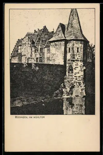 Künstler-AK Otto Ubbelohde: Büdingen, Mühltor