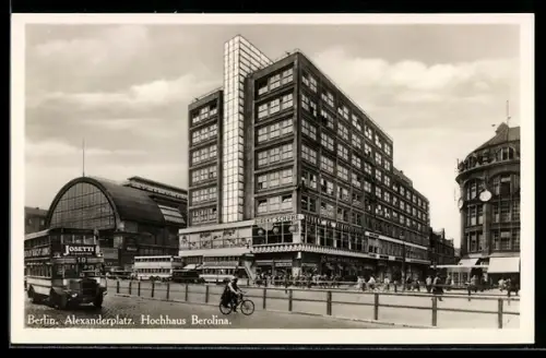 AK Berlin, Alexanderplatz, Hochhaus Berolina