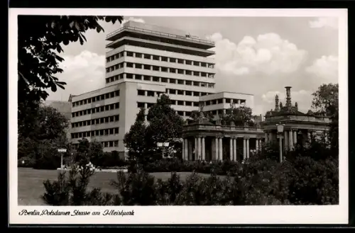 AK Berlin, Potsdamer Strasse am Kleistpark, Hochhaus, Säulengebäude