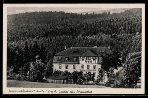 AK Bienenmühle /Neu-Clausnitz, Gasthof zum Schweizerhof K. Helbig
