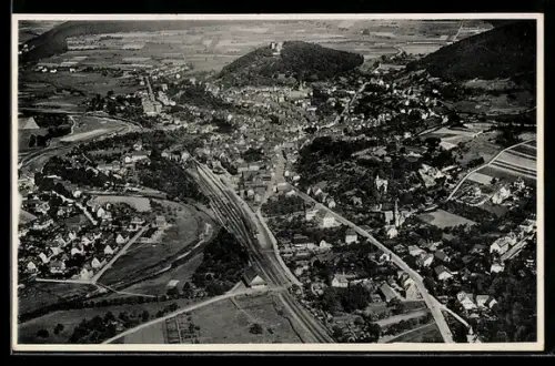 AK Biedenkopf /Obere Lahn, Fliegeraufnahme der Stadt