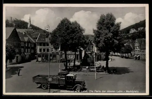 AK Biedenkopf a. d. Lahn, Marktplatz mit Brunnen, 