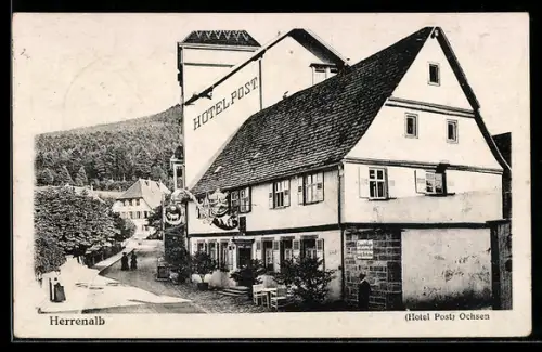 AK Herrenalb, Hotel Post, Gasthaus Ochsen