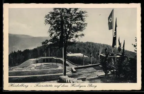 AK Heidelberg, Feierstätte auf dem Heiligen Berg mit n