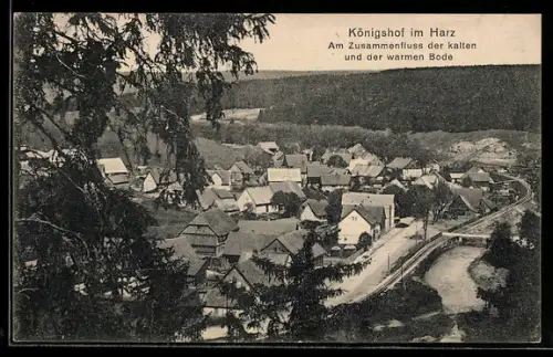 AK Königshof /Rotehütte, Am Zusammenfluss der kalten und der warmen Bode