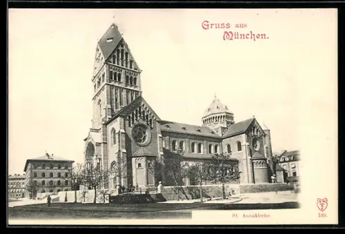 AK München, St. Annakirche am St. Anna-Platz