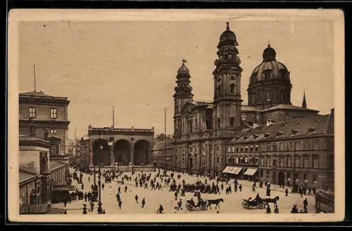 AK München, Feldherrnhalle der Theatinerkirche