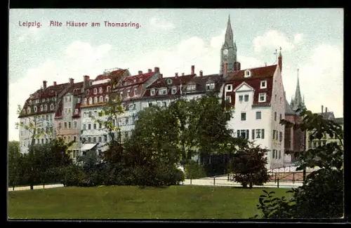 AK Leipzig, alte Häuser am Thomasring