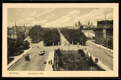 AK Hannover, Blick in die Herrenhäuser-Allee