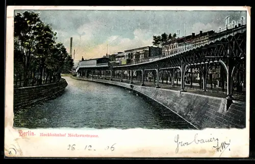 AK Berlin-Kreuzberg, Hochbahnhof Möckernstrasse, U-Bahn
