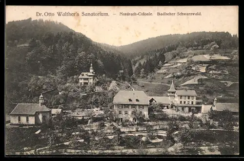 AK Nordrach /Badischer Schwarzwald, Colonie mit Dr. Otto Walthers Sanatorium