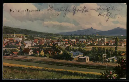 AK Hofheim /Taunus, Teilansicht mit Kirche