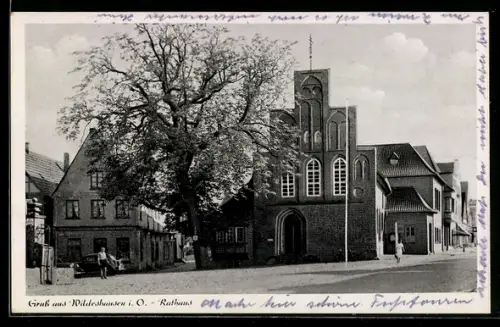 AK Wildeshausen i. O., Rathaus mit Strassenpartie