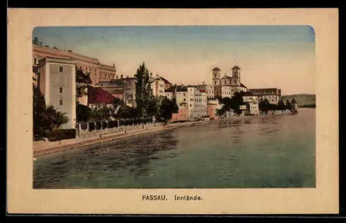 AK Passau, Innlände mit Kirche
