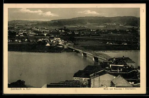 AK Simbach, Blick von Braunau