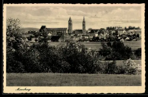 AK Moosburg, Teilansicht mit Kirche