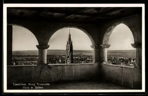 AK Landshut, Burg Trausnitz-Blick vom Söller
