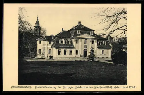 AK Bad Langensalza, Friederickenberg, Sommerwohnung der Herzogin Friedericke von Sachsen-Weissenfels, Erbaut 1749