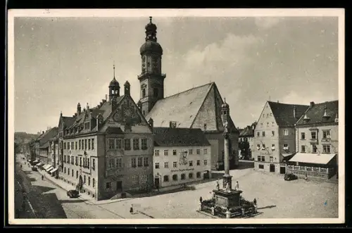 AK Freising, Rathaus mit Mariensäule