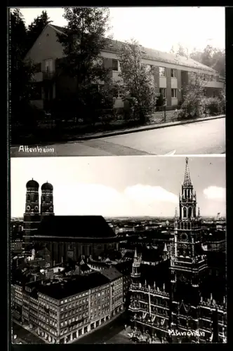 AK München, Marienplatz, Frauenkirche, Altenheim