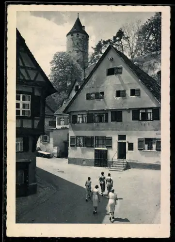 AK Biberach an der Riss, Weberberg, Fachwerkhäuser
