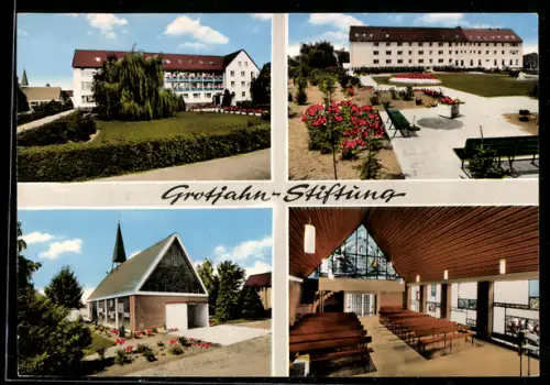 AK Schladen /Harz, Grotjahn-Stiftung, Hauptgebäude, Garten, St. Lukas-Kapelle