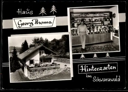 AK Hinterzarten im Schwarzwald, Haus Georg Thoma, Trophäensammlung