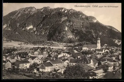 AK Oberammergau, Totalansicht gegen die Labergruppe