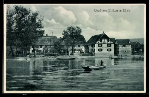 AK Ellikon am Rhein, Flusspartie im Ort