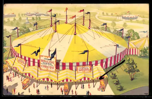 AK New York, Continental Circus, World's Fair 1964-65, Zirkuszelt von oben gesehen