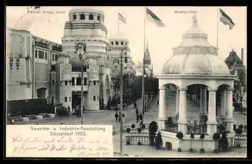 AK Düsseldorf, Gewerbe- u. Industrie-Ausstellung 1902, Musikpavillon