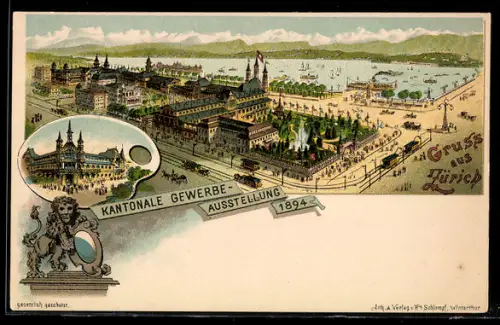 Lithographie Zürich, Kantonale Gewerbe-Ausstellung, Ausstellungsgelände
