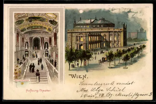 Lithographie Wien, Hofburg-Theater, Hauptstiege