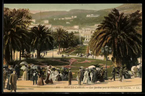 AK Monte Carlo, Les Jardins pris de l`Entrée du Casino