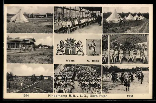 AK Gilze Rijen, Kinderkamp R. B. v. L. O., Bilder vom Camp aus den Jahren 1924 und 1934